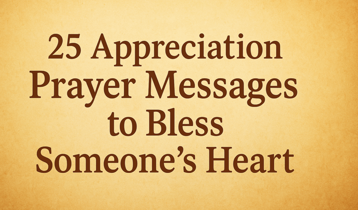Appreciation Prayer Messages
